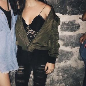 ZARA TRF olive green bomber jacket